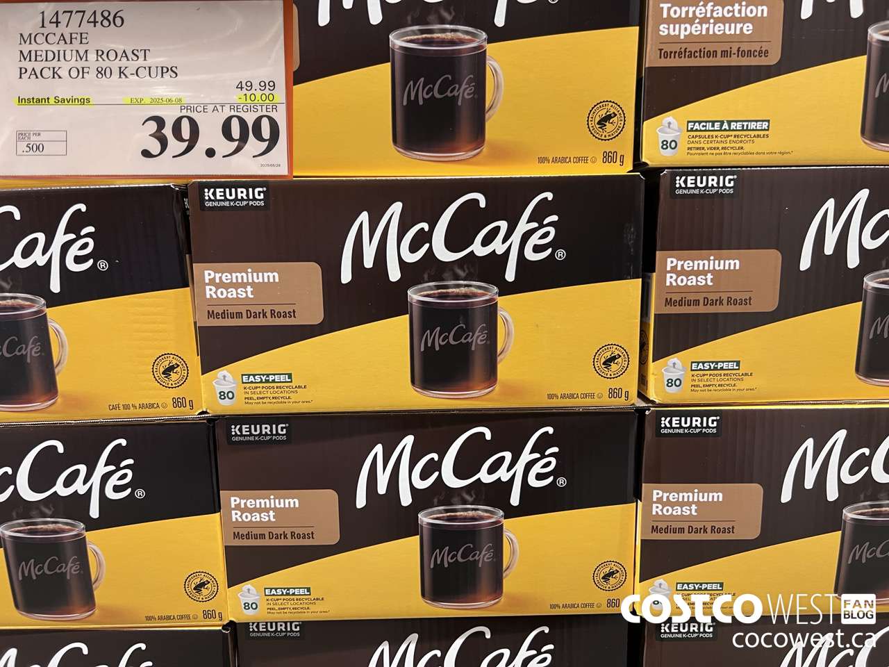 1477486 MCCAFE MEDIUM ROAST K-CUPS 80 COUNT ($10.00 INSTANT SAVINGS EXPIRES ON 2025-06-08) $39.99