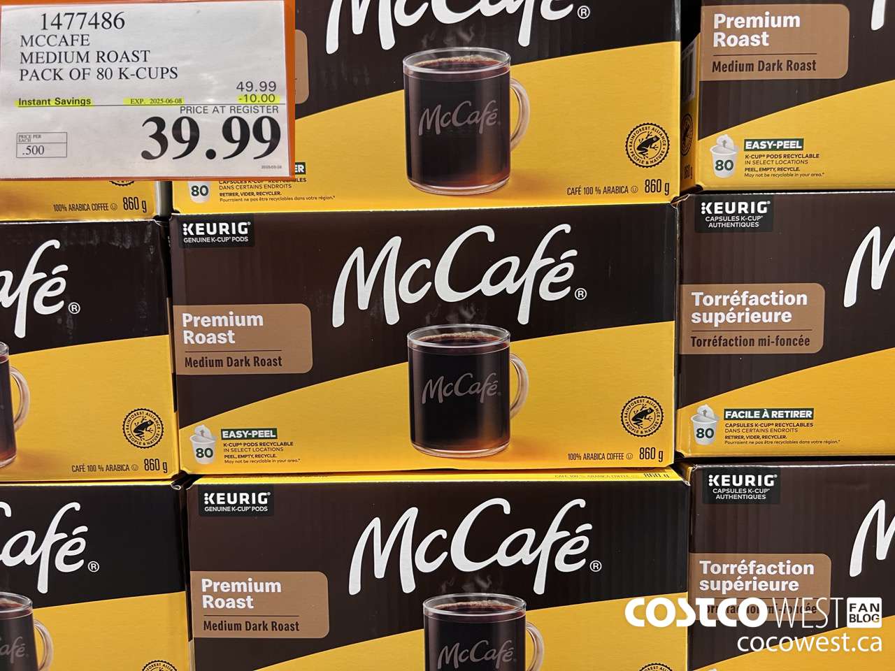 1477486 MCCAFE MEDIUM ROAST K-CUPS 80 COUNT ($10.00 INSTANT SAVINGS EXPIRES ON 2025-06-08) $39.99