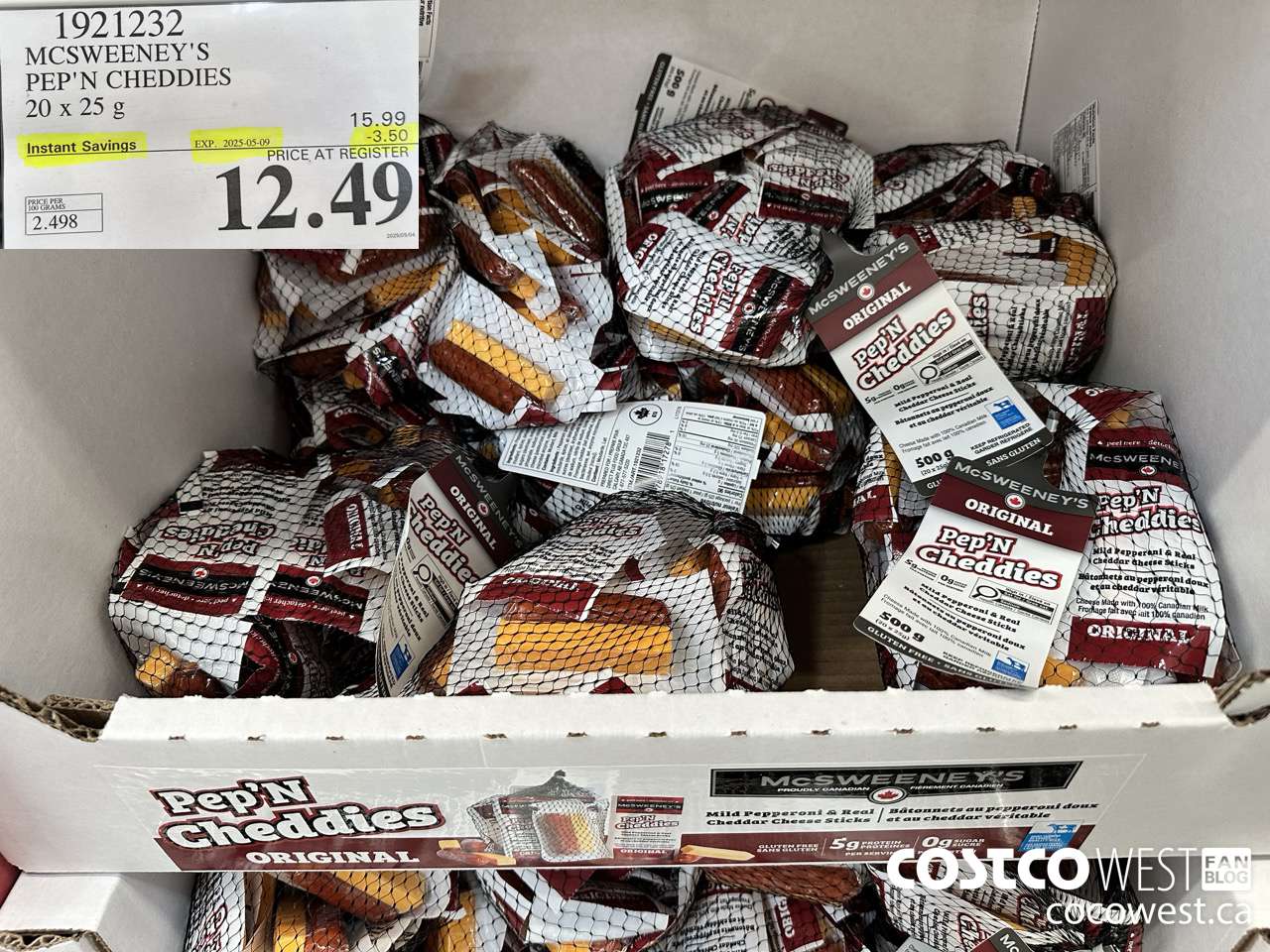1921232 MCSWEENEY'S PEP'N CHEDDIES 20 X 25G ($3.50 INSTANT SAVINGS EXPIRES ON 2025-05-09) $12.49