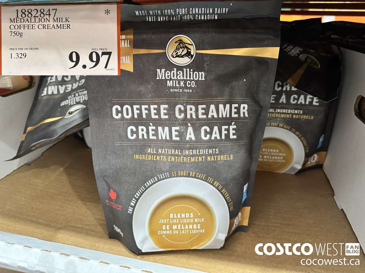 1882847 MEDALLION MILK COFFEE CREAMER 750ML $9.97