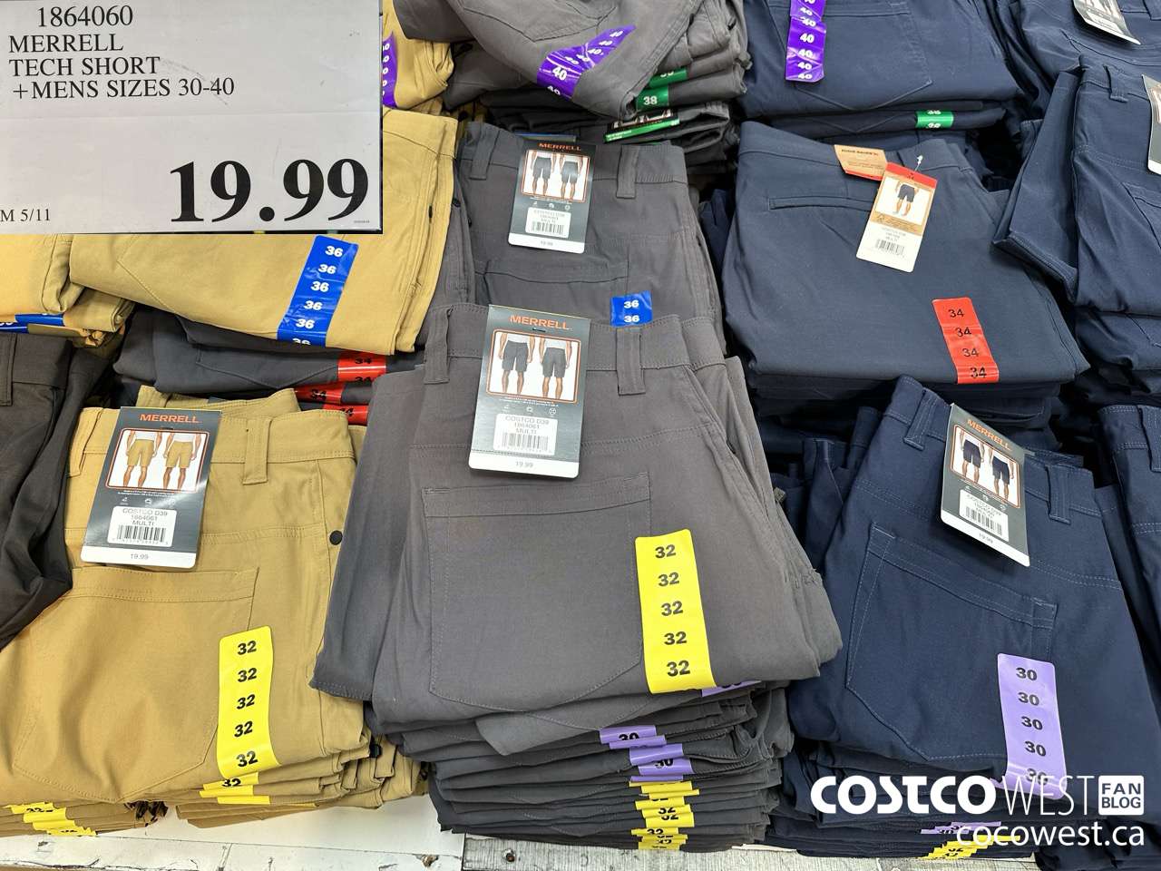 1864060 MERRELL TECH SHORT MENS SIZES 30-40 $19.99