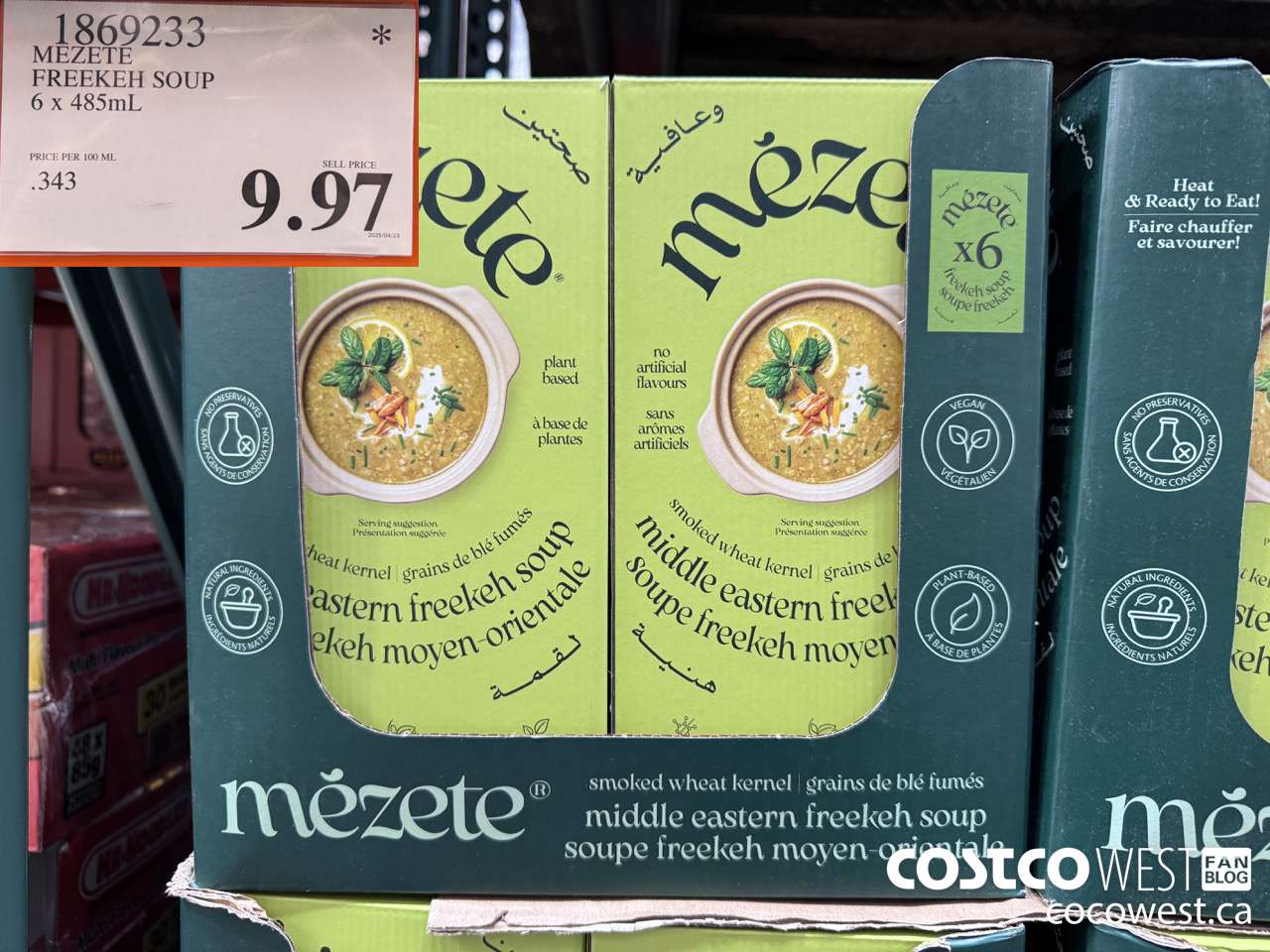 1869233 MEZETE FREEKEH SOUP 6 x 485mL $9.97