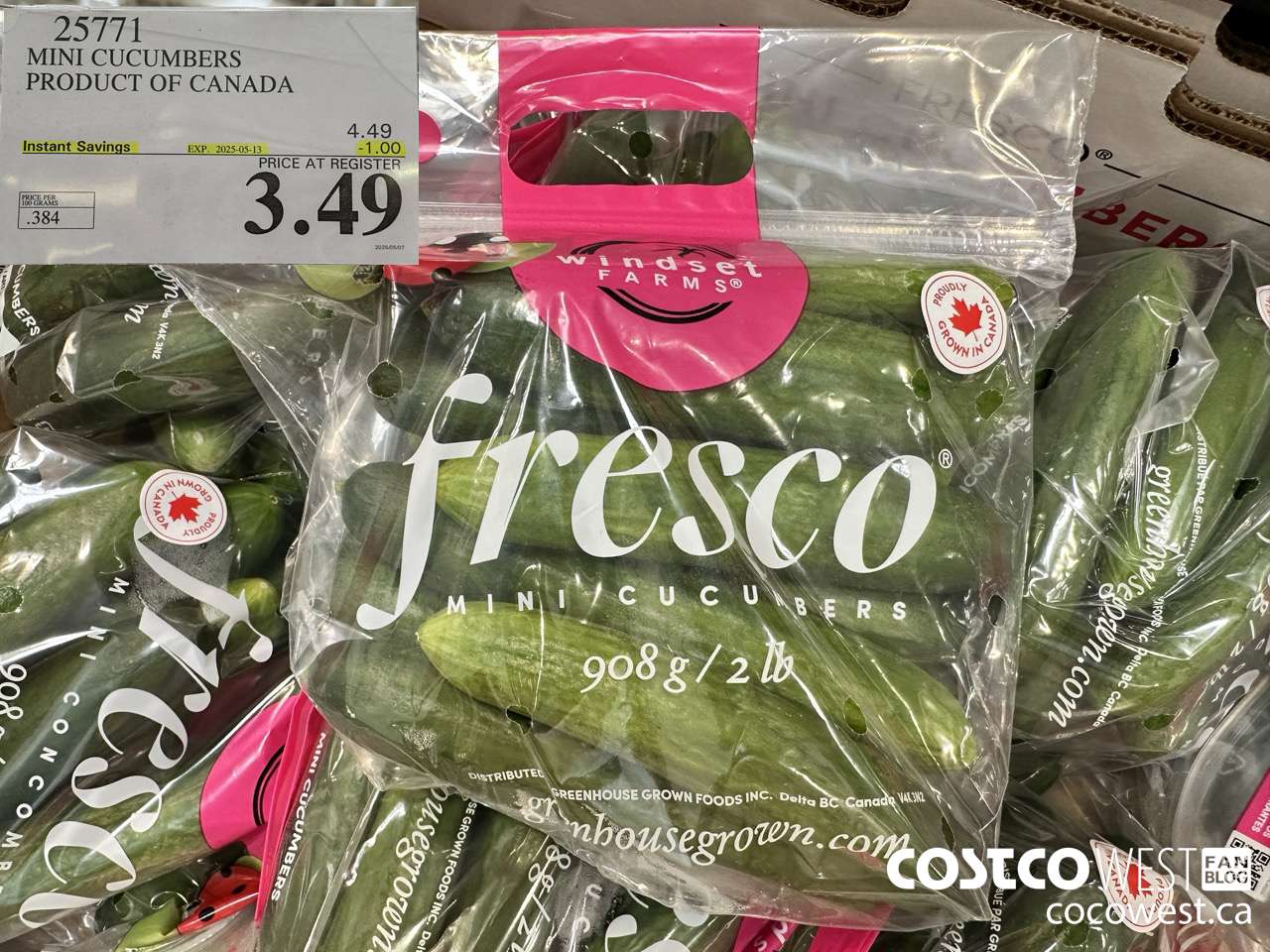 25771 MINI CUCUMBERS PRODUCT OF CANADA ($1.00 INSTANT SAVINGS EXPIRES ON 2025-05-13) $3.49