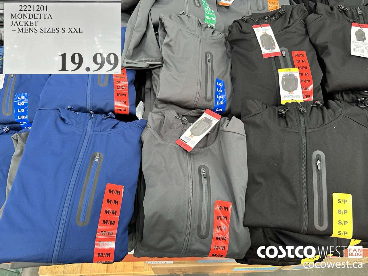 2221201 MONDETTA JACKET MENS SIZES S-XXL $19.99