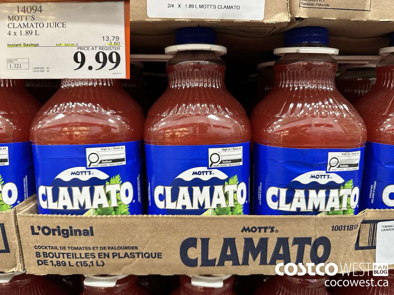 14094 MOTTS CLAMATO JUICE 4 X 1.89 L ($3.80 INSTANT SAVINGS EXPIRES ON 2025-05-25) $9.99