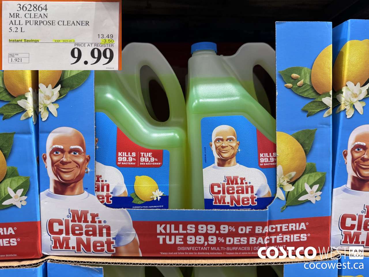 362864 MR. CLEAN ALL PURPOSE CLEANER 5.2 L ($3.50 INSTANT SAVINGS EXPIRES ON 2025-05-11) $9.99
