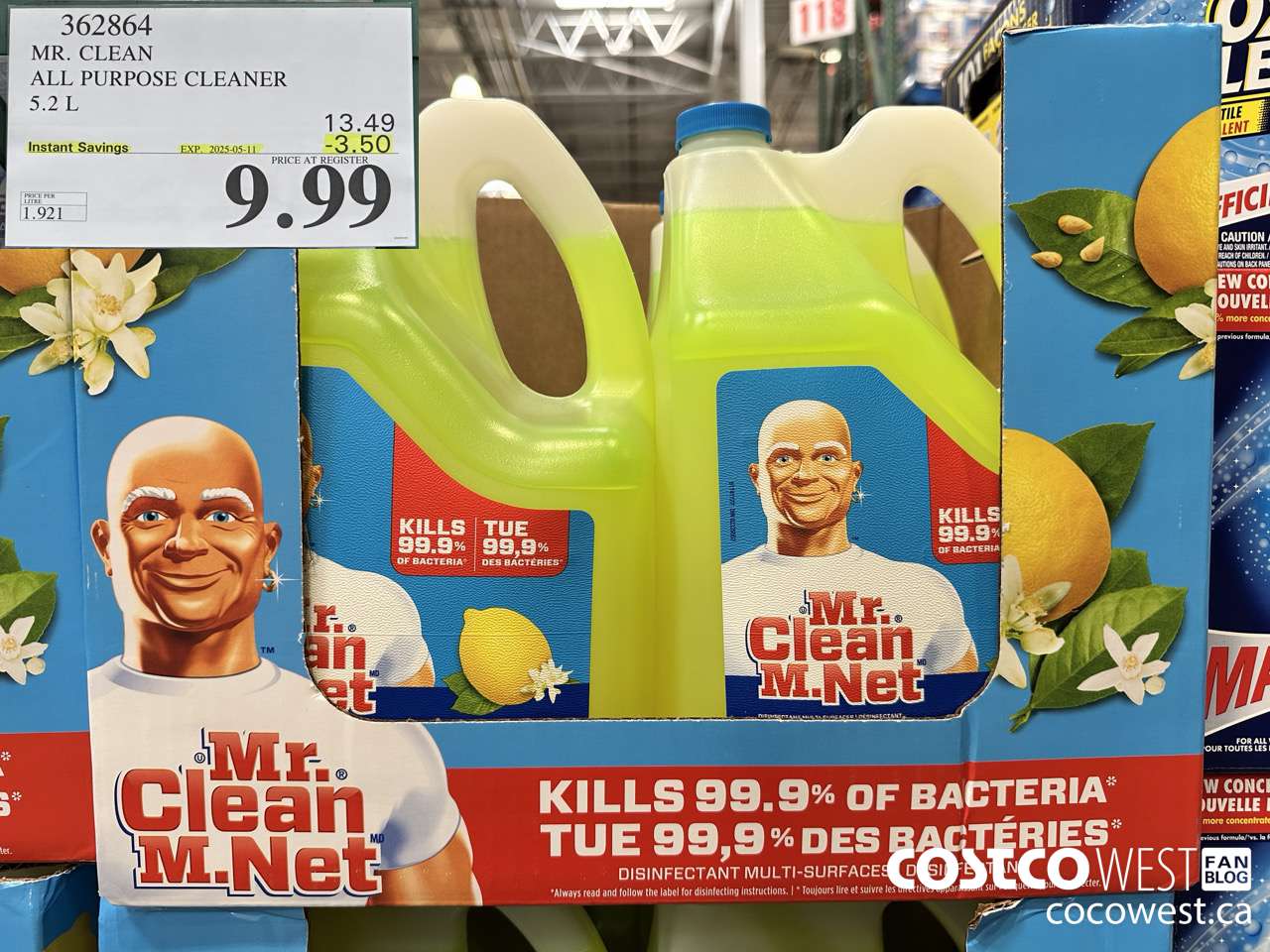 362864 MR. CLEAN ALL PURPOSE CLEANER 5.2 L ($3.50 INSTANT SAVINGS EXPIRES ON 2025-05-11) $9.99