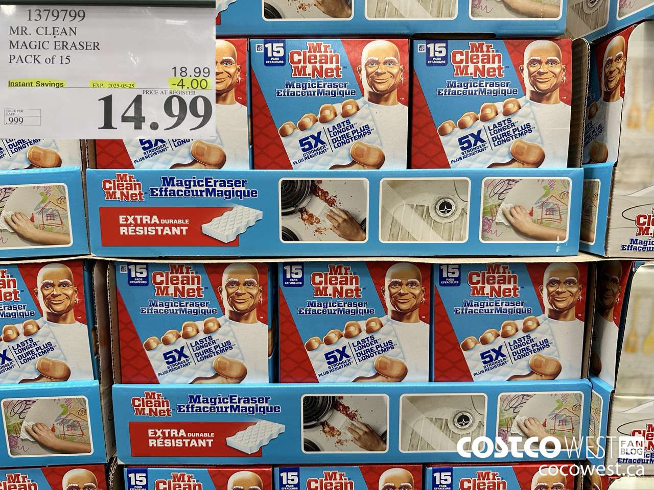 1379799 MR. CLEAN MAGIC ERASER VARIETY PACK PACK OF 15 ($4.00 INSTANT SAVINGS EXPIRES ON 2025-05-25) $14.99