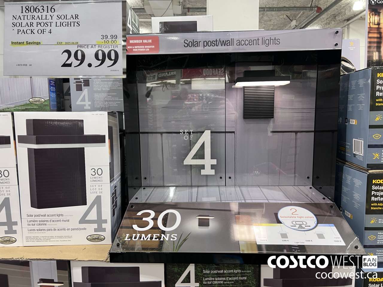 1806316 NATURALLY SOLAR SOLAR POST LIGHTS PACK OF 4 ($10.00 INSTANT SAVINGS EXPIRES ON 2025-06-08) $29.99