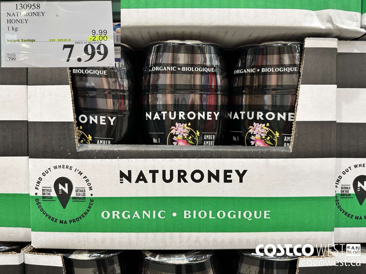 130958 NATURONEY ORGANIC HONEY 1 kg ($2.00 INSTANT SAVINGS EXPIRES ON 2025-05-18) $7.99