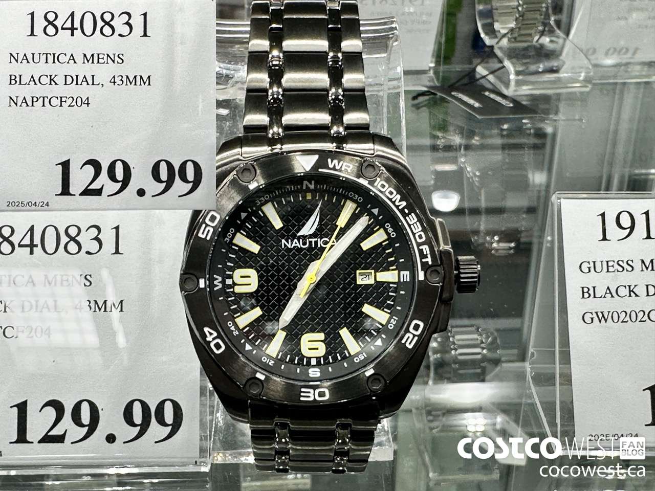 1840831 NAUTICA MENS BLACK DIAL, 43MM NAPTCF204 $129.99