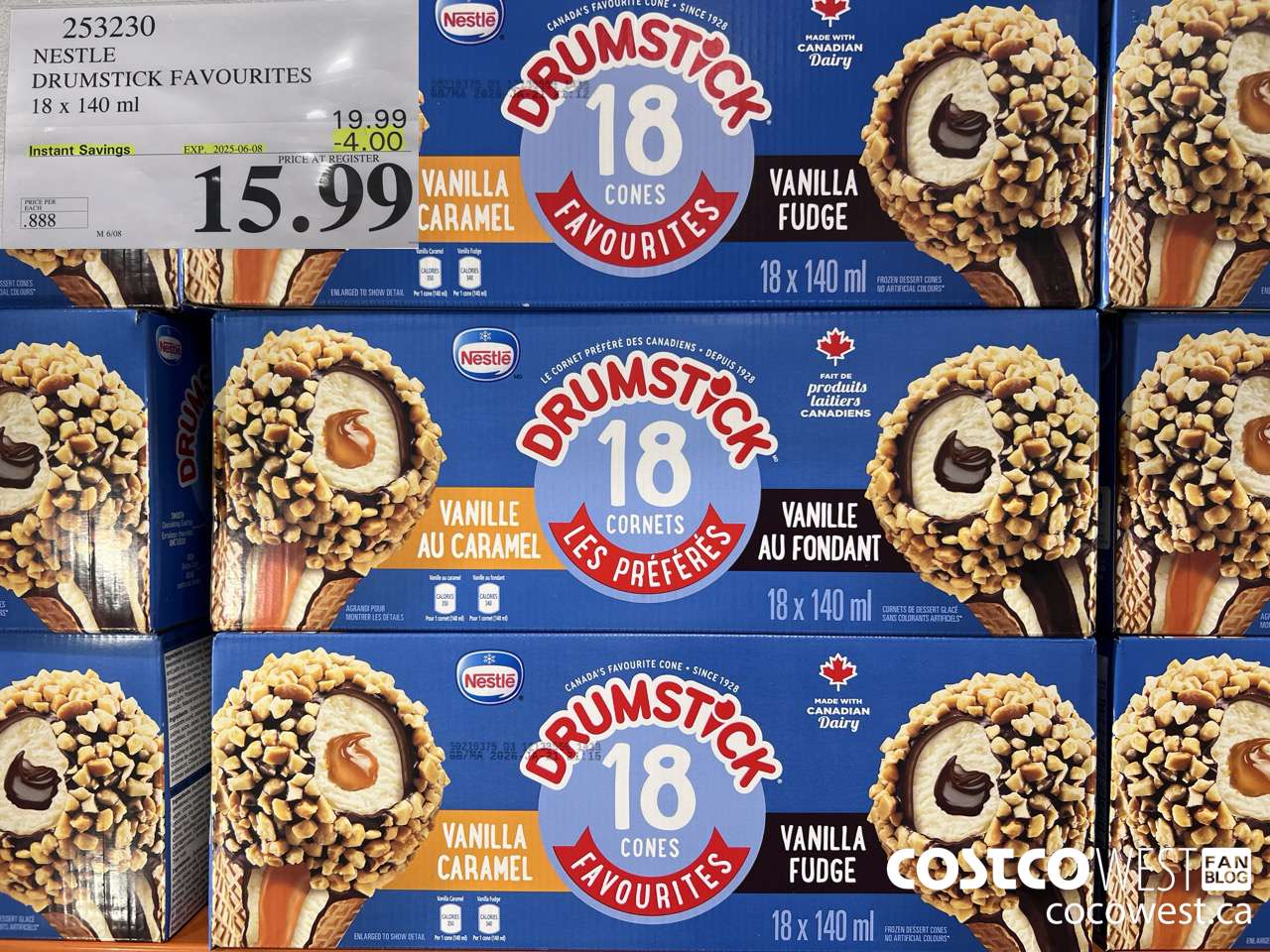 253230 NESTLE DRUMSTICK VARIETY PACK 18 x 140 ml ($4.00 INSTANT SAVINGS EXPIRES ON 2025-06-08) $15.99