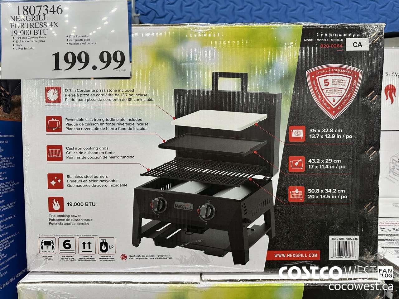 1807346 NEXGRILL FORTRESS 4X 19,000 BTU $199.99