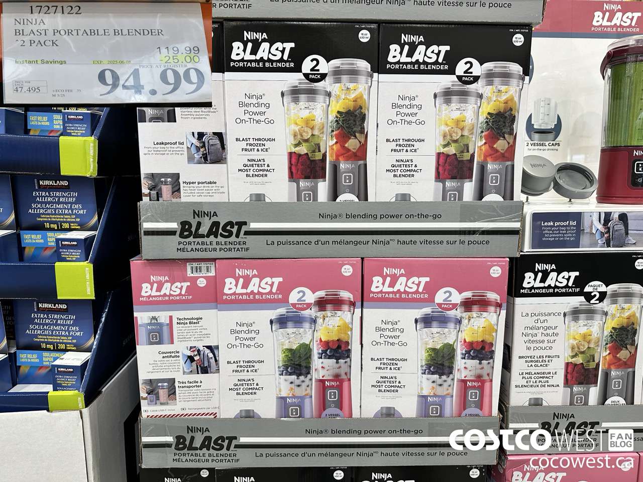 1727122 NINJA BLAST PORTABLE BLENDER 2 PACK ($25.00 INSTANT SAVINGS EXPIRES ON 2025-06-08) $94.99