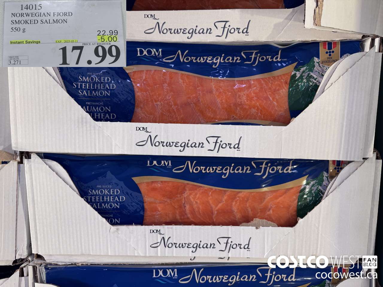 14015 NORWEGIAN FJORD SMOKED SALMON 550 g ($5.00 INSTANT SAVINGS EXPIRES ON 2025-05-11) $17.99