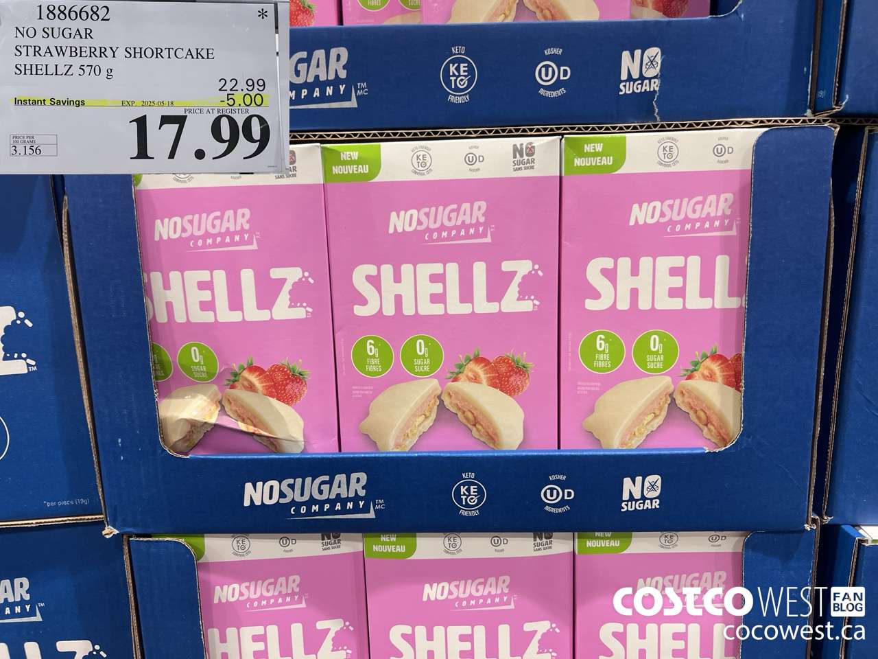 1886682 NO SUGAR STRAWBERRY SHORTCAKE SHELLZ 570G ($5.00 INSTANT SAVINGS EXPIRES ON 2025-05-18) $17.99