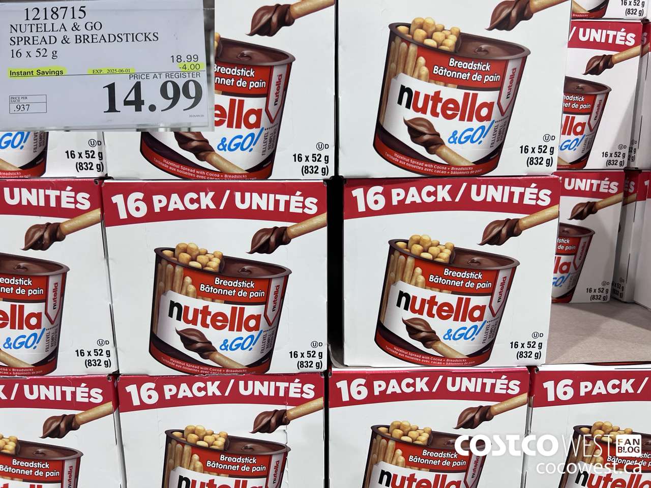1218715 NUTELLA AND GO SPREAD & BREADSTICKS 16 X 52 G ($4.00 INSTANT SAVINGS EXPIRES ON 2025-06-01) $14.99