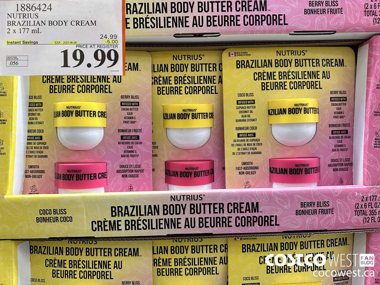 1886424 NUTRIUS BRAZILIAN BODY CREAM 2 X 177ML ($4.00 INSTANT SAVINGS EXPIRES ON 2025-06-08) $19.99