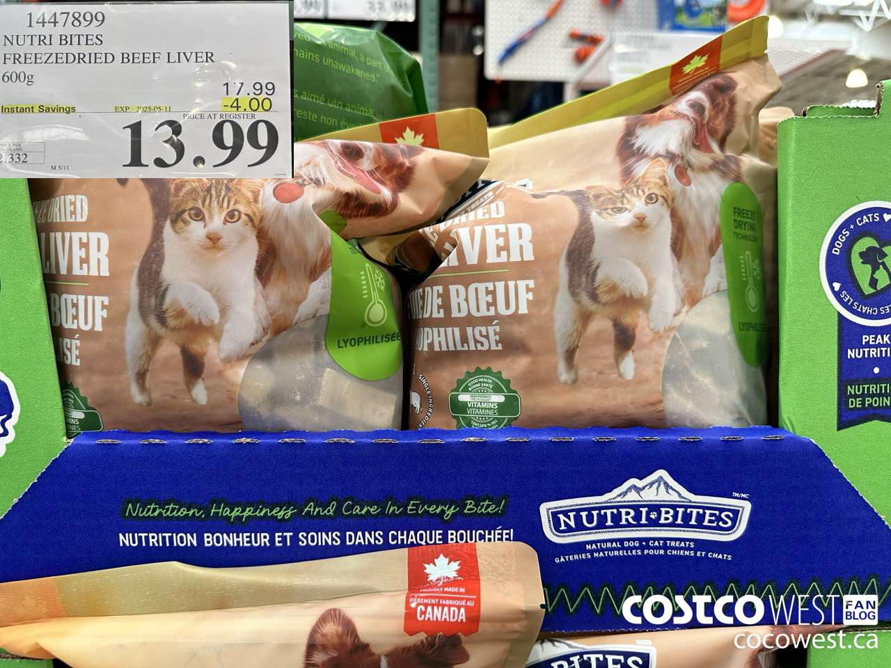 1447899 NUTRI BITES FREEZEDRIED BEEF LIVER 600g ($4.00 INSTANT SAVINGS EXPIRES ON 2025-05-11) $13.99