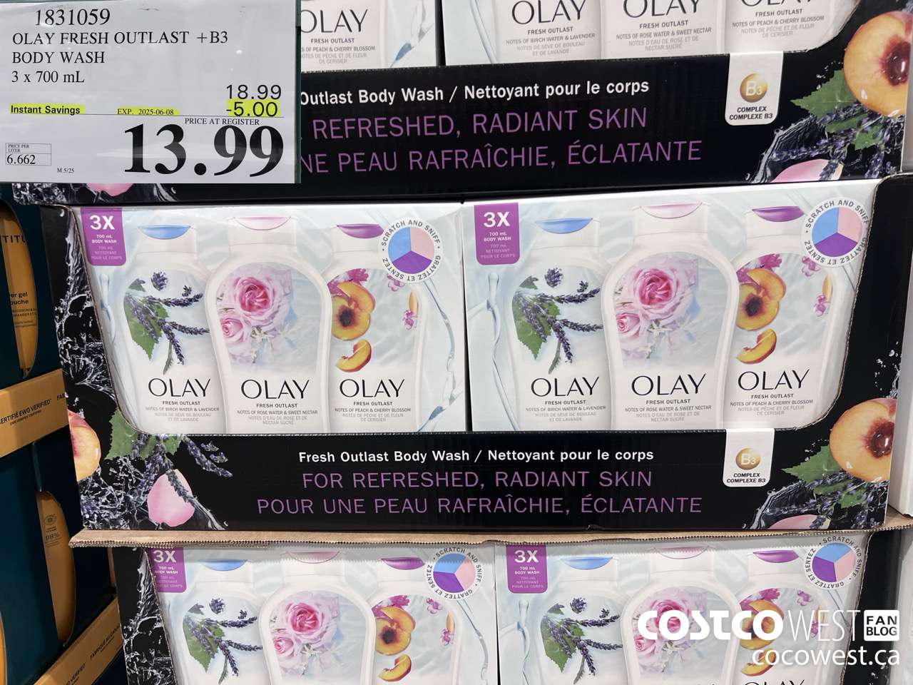 1831059 OLAY FRESH OUTLAST +B3 BODY WASH 3 X 700ML ($5.00 INSTANT SAVINGS EXPIRES ON 2025-06-08) $13.99