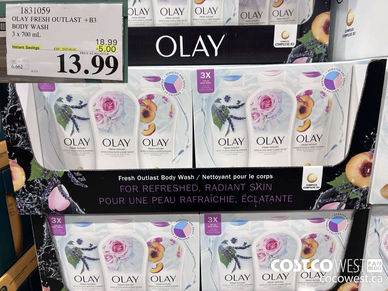 1831059 OLAY FRESH OUTLAST +B3 BODY WASH 3 X 700ML ($5.00 INSTANT SAVINGS EXPIRES ON 2025-06-08) $13.99