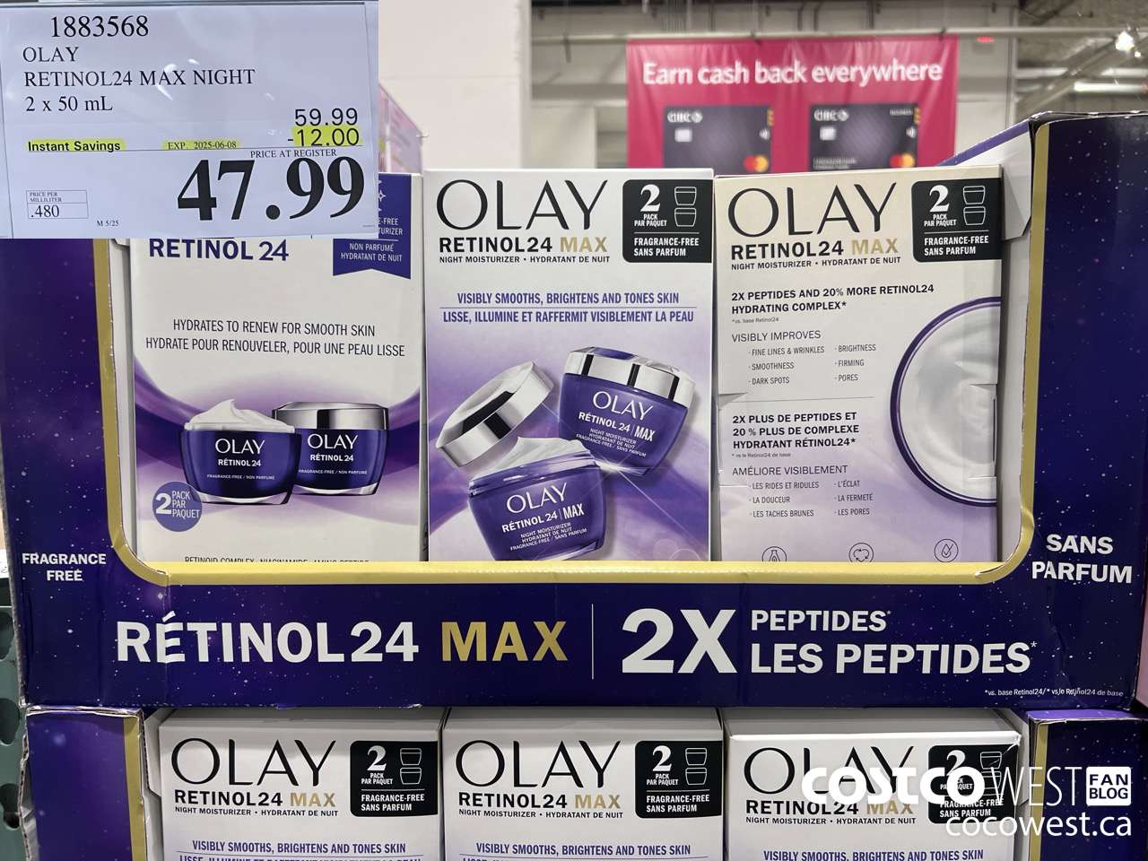 1883568 OLAY RETINOL24 MAX NIGHT 2 x 50 mL ($12.00 INSTANT SAVINGS EXPIRES ON 2025-06-08) $47.99