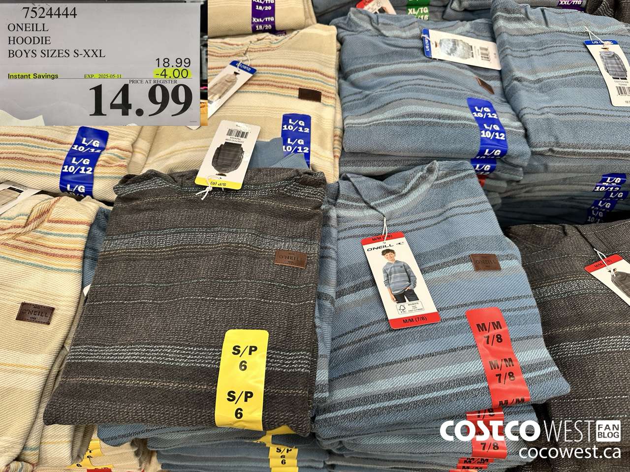 7524444 ONEILL HOODIE BOYS SIZES S-XXL ($4.00 INSTANT SAVINGS EXPIRES ON 2025-05-11) $14.99