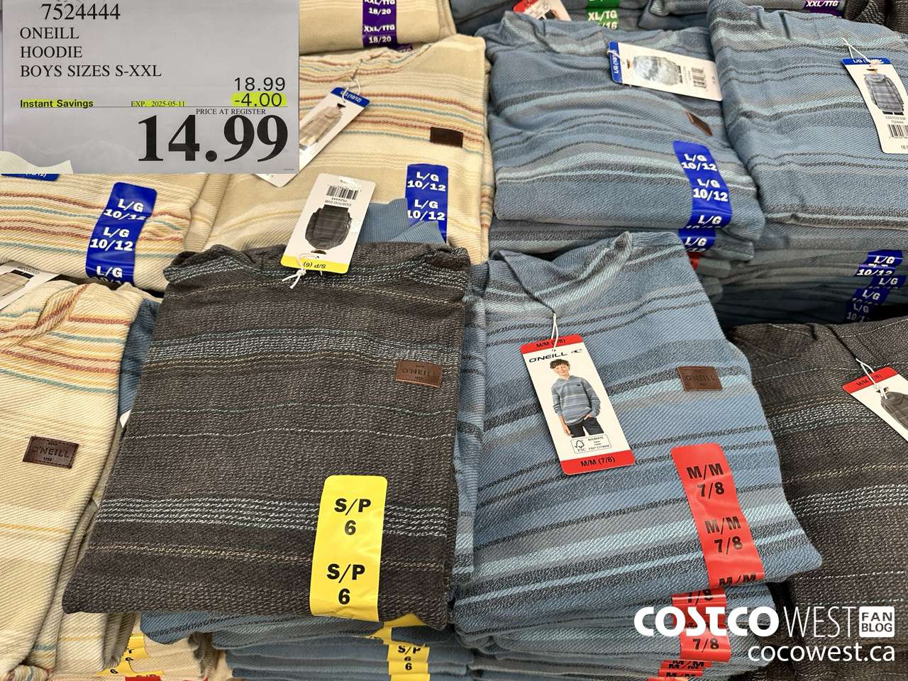 7524444 ONEILL HOODIE BOYS SIZES S-XXL ($4.00 INSTANT SAVINGS EXPIRES ON 2025-05-11) $14.99