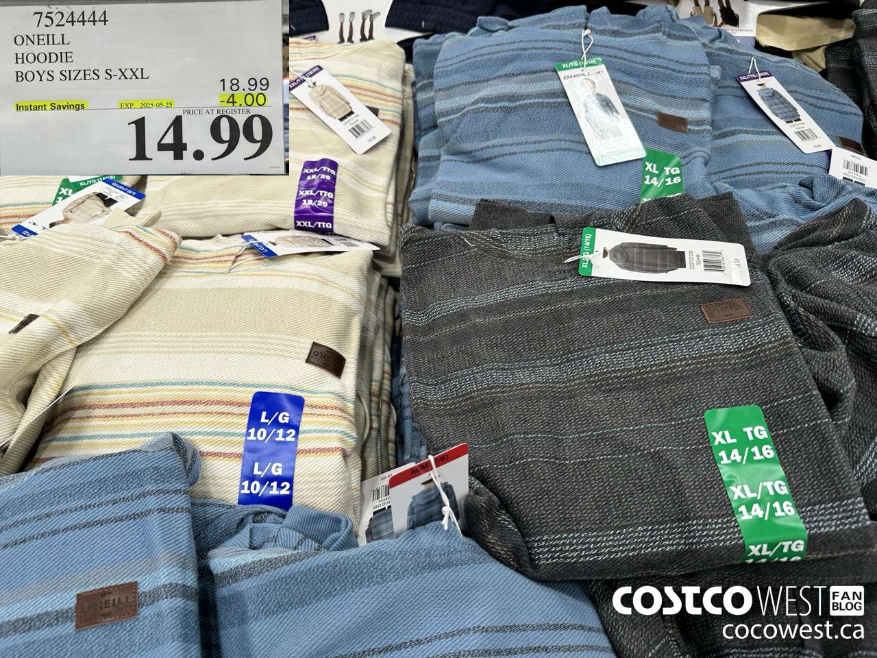 7524444 ONEILL HOODIE BOYS SIZES S-XXL ($4.00 INSTANT SAVINGS EXPIRES ON 2025-05-25) $14.99