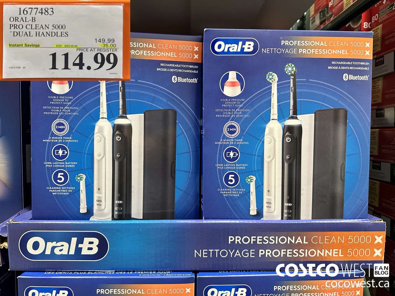 1677483 ORAL-B PRO CLEAN 5000 DUAL HANDLES ($35.00 INSTANT SAVINGS EXPIRES ON 2025-05-04) $114.99