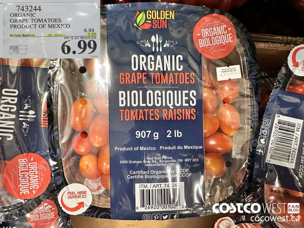 743244 ORGANIC GRAPE TOMATOES PRODUCT OF MEXICO ($2.00 INSTANT SAVINGS EXPIRES ON 2025-05-11) $6.99
