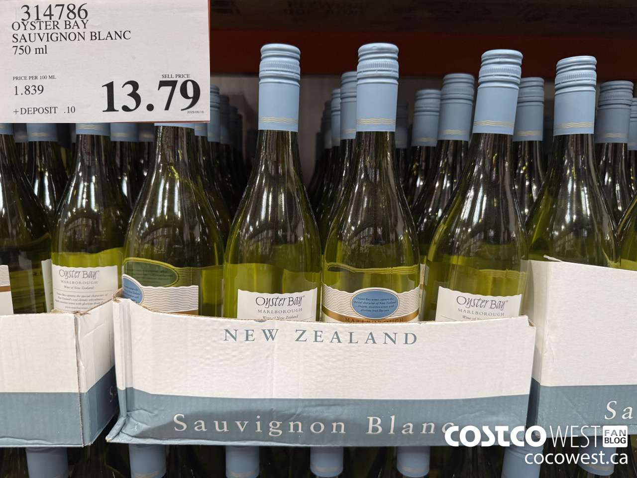 314786 OYSTER BAY SAUVIGNON BLANC 750 ML $13.79