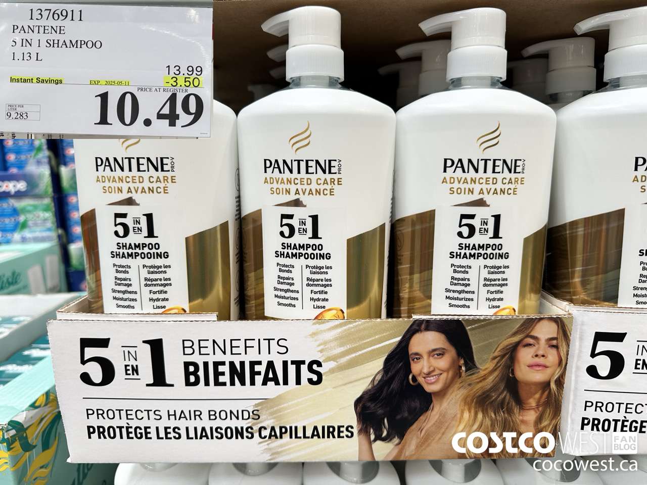 1376911 PANTENE 5 IN 1 SHAMPOO 1.13L ($3.50 INSTANT SAVINGS EXPIRES ON 2025-05-11) $10.49