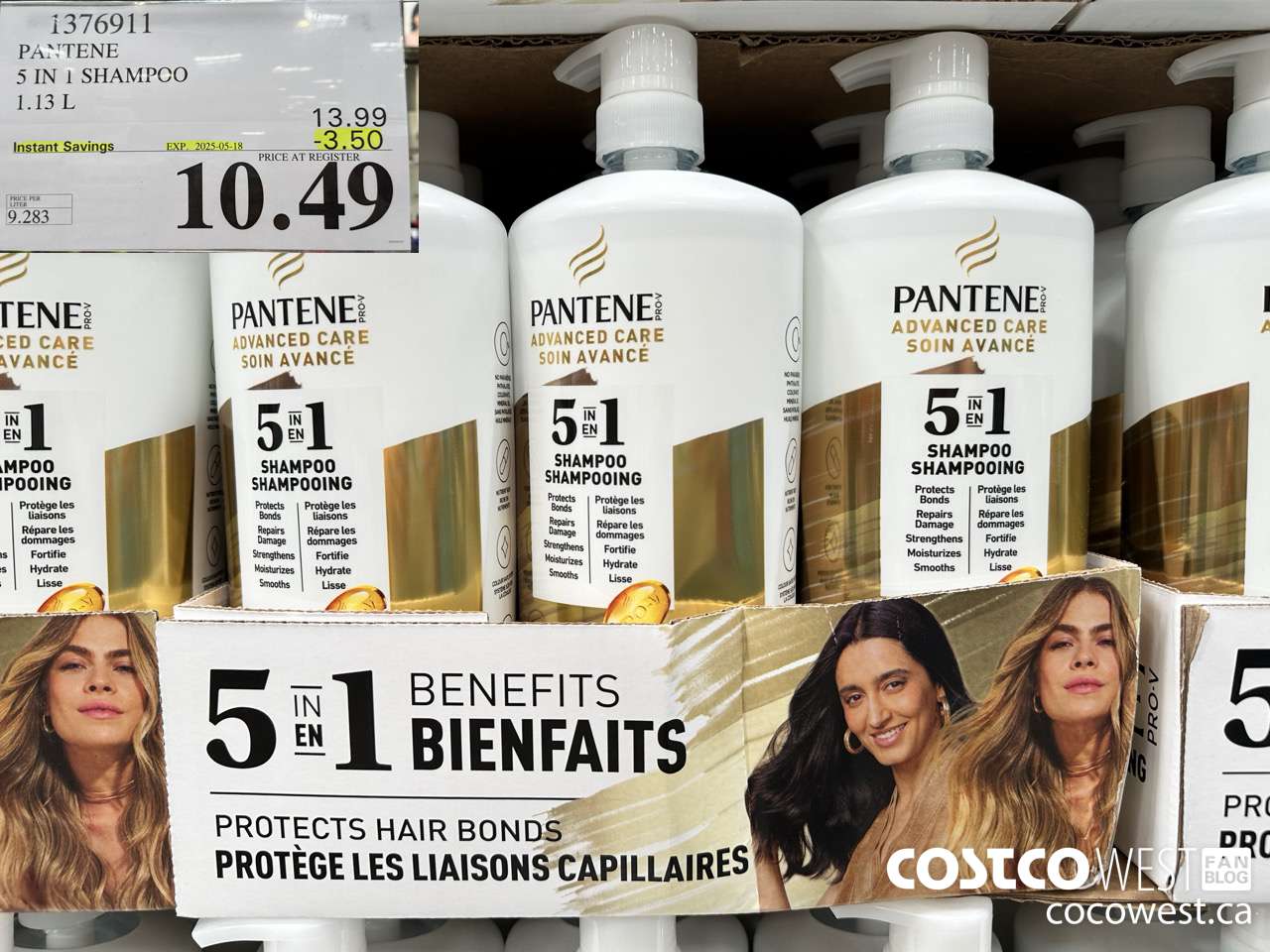 1376911 PANTENE 5 IN 1 SHAMPOO 1.13L ($3.50 INSTANT SAVINGS EXPIRES ON 2025-05-18) $10.49