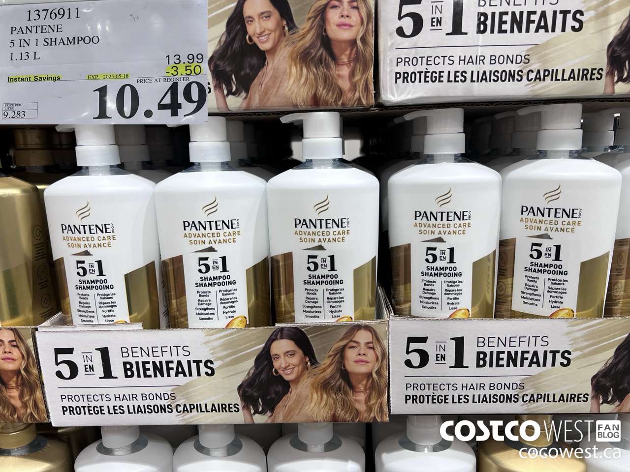 1376911 PANTENE 5 IN 1 SHAMPOO 1.13L ($3.50 INSTANT SAVINGS EXPIRES ON 2025-05-18) $10.49