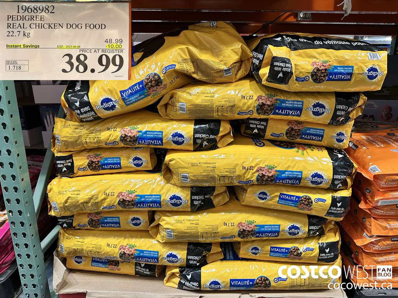 1968982 PEDIGREE REAL CHICKEN DOG FOOD 22.7 kg ($10.00 INSTANT SAVINGS EXPIRES ON 2025-06-08) $38.99