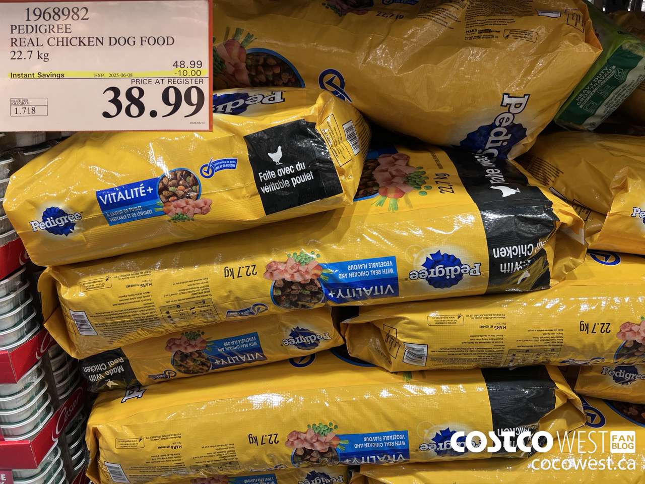 1968982 PEDIGREE REAL CHICKEN DOG FOOD 22.7 kg ($10.00 INSTANT SAVINGS EXPIRES ON 2025-06-08) $38.99