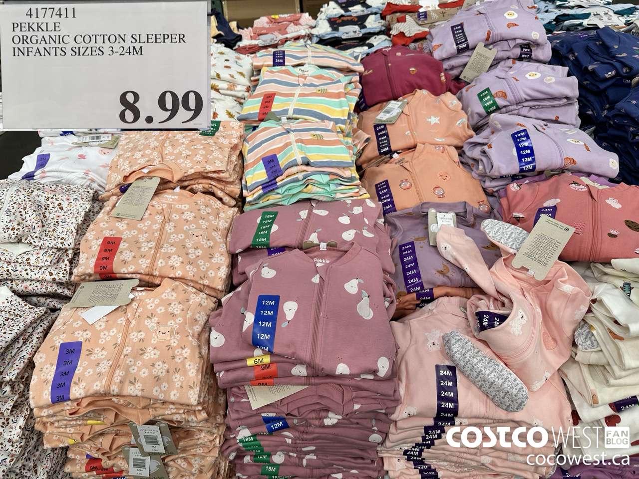 4177411 PEKKLE ORGANIC COTTON SLEEPER INFANTS SIZES 3-24M $8.99