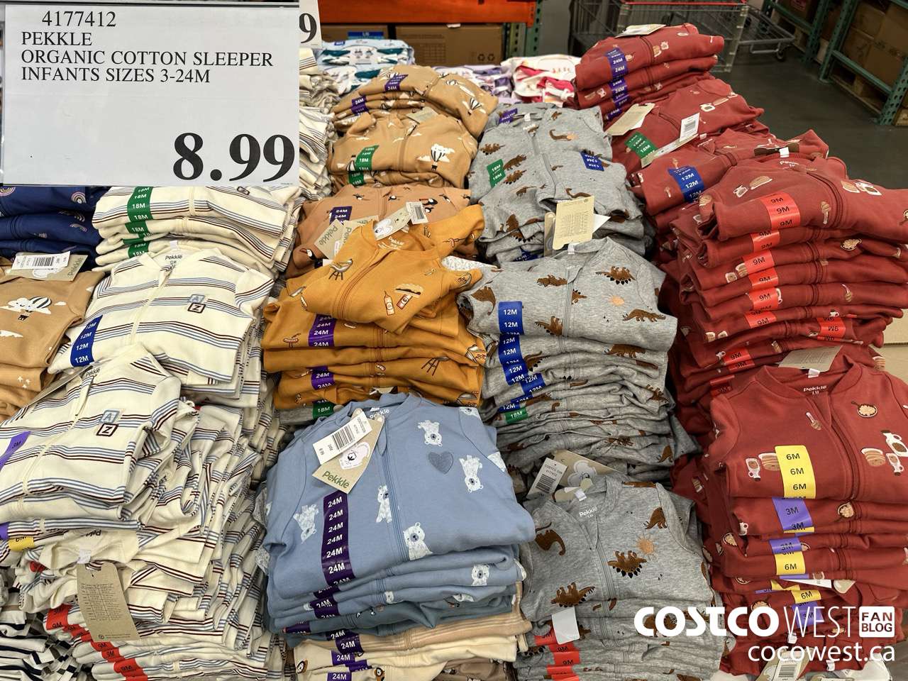 4177412 PEKKLE ORGANIC COTTON SLEEPER INFANTS SIZES 3-24M $8.99