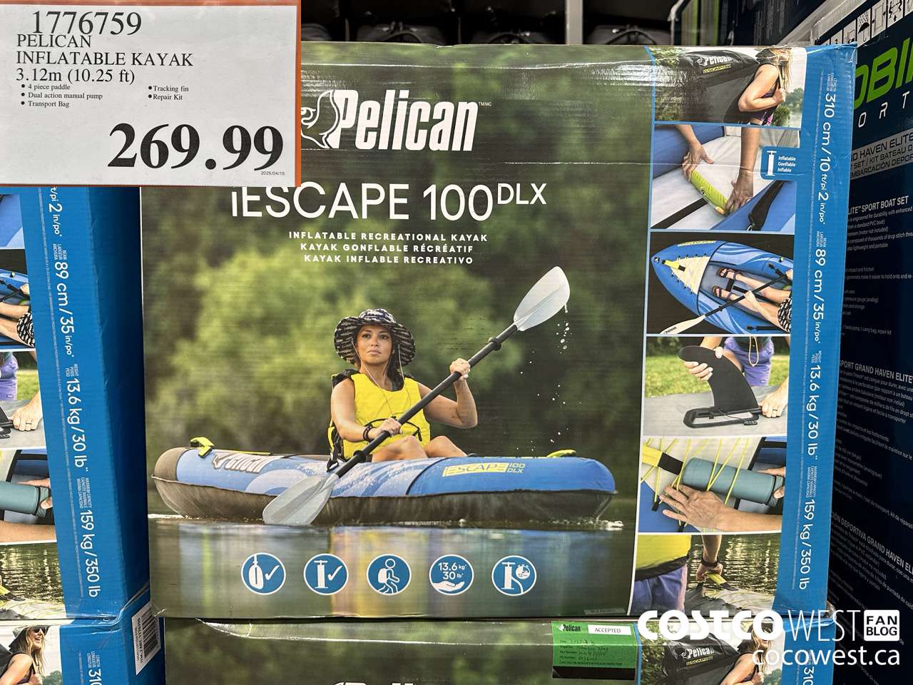 1776759 PELICAN INFLATABLE KAYAK 3.12M (10.25FT) $269.99