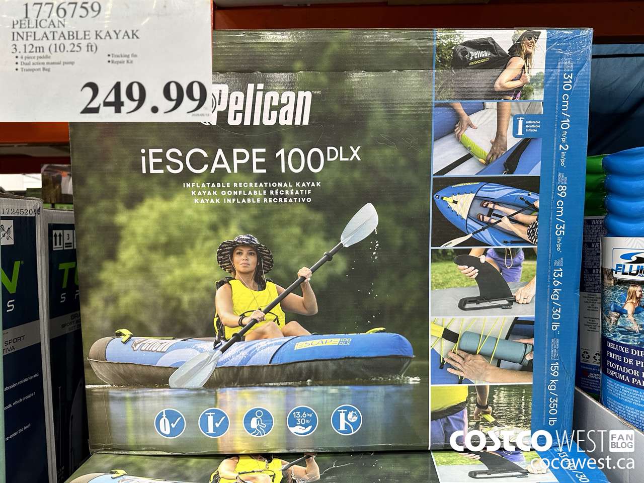 1776759 PELICAN INFLATABLE KAYAK 3.12M (10.25FT) $249.99