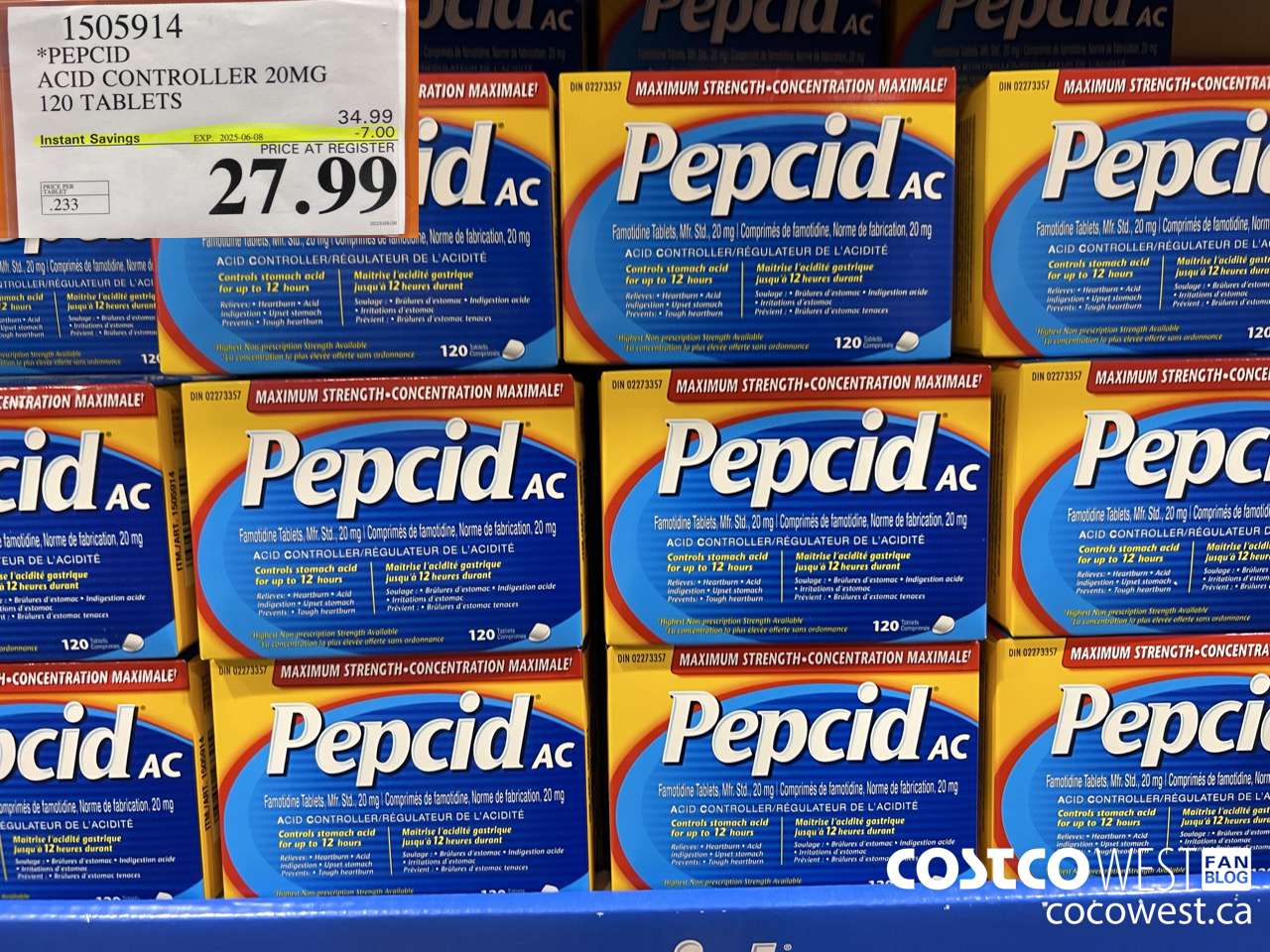 1505914 PEPCID ACID CONTROLLER 20MG 120 TABLETS ($7.00 INSTANT SAVINGS EXPIRES ON 2025-06-08) $27.99