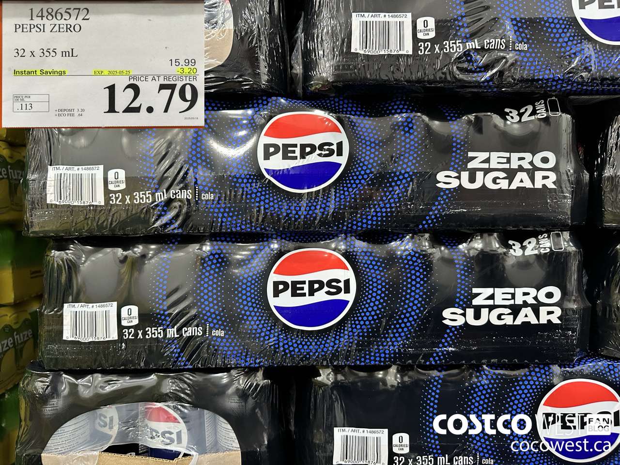 1486572 PEPSI ZERO 32 x 355 mL ($3.20 INSTANT SAVINGS EXPIRES ON 2025-05-25) $12.79