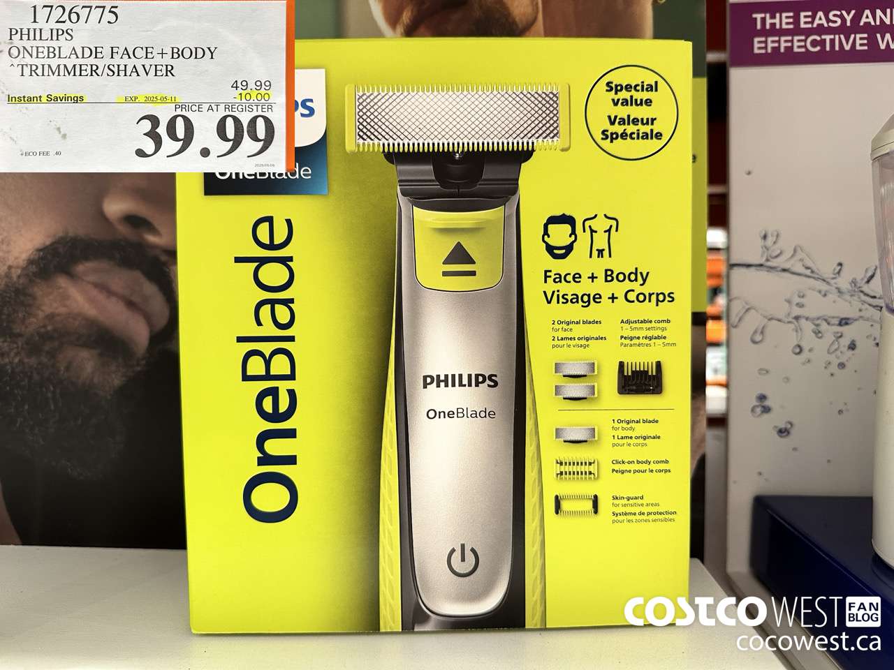 1726775 PHILIPS ONEBLADE FACE + BODY TRIMMER/SHAVER ($10.00 INSTANT SAVINGS EXPIRES ON 2025-05-11) $39.99
