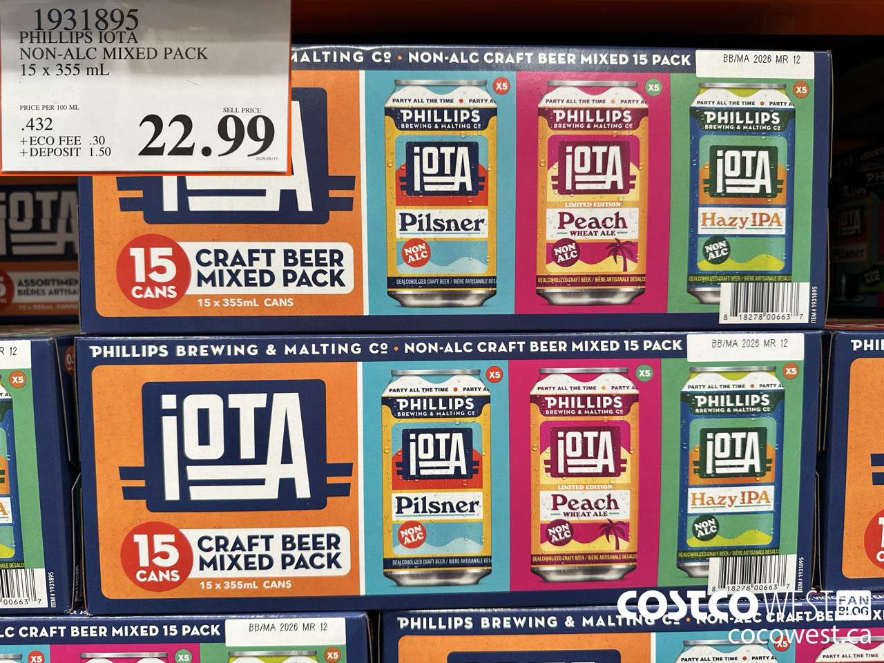 1931895 PHILLIPS IOTA NON-ALC MIXED PACK 15 X 355ML $22.99