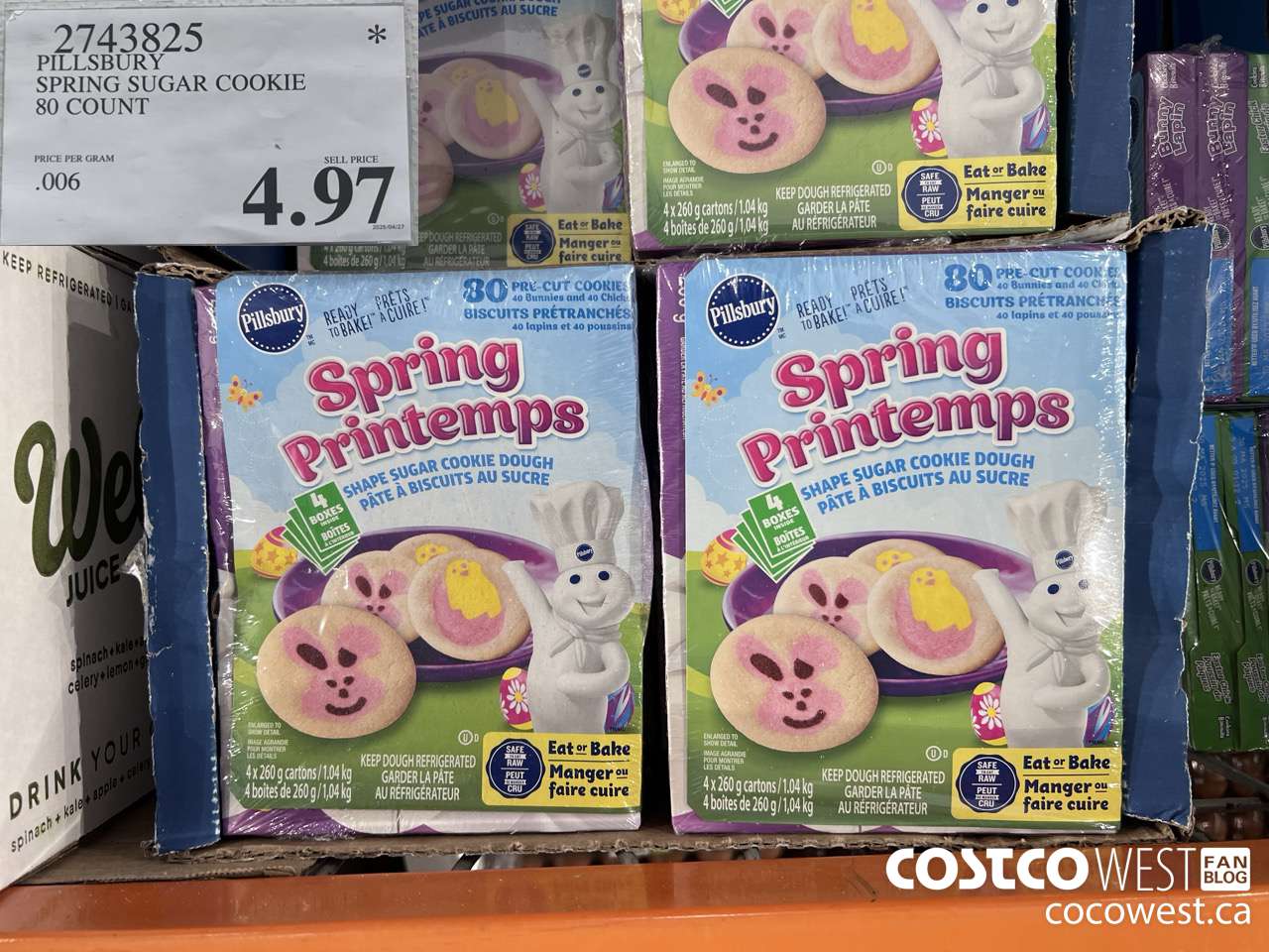 2743825 PILLSBURY SPRING SUGAR COOKIE 80 COUNT $4.97