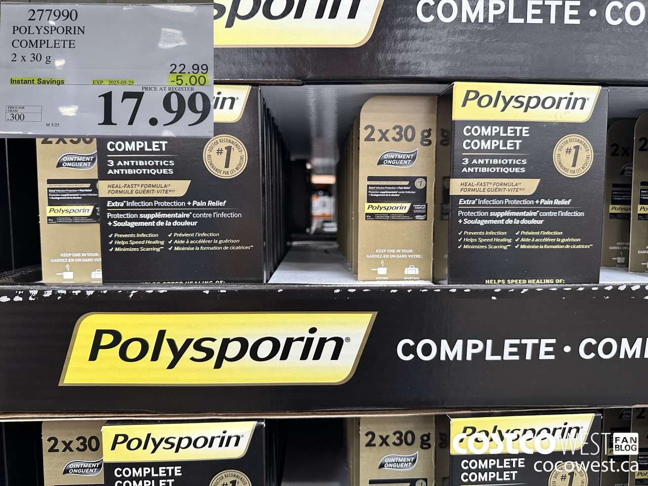 277990 POLYSPORIN COMPLETE 2 X 30 G ($5.00 INSTANT SAVINGS EXPIRES ON 2025-05-25) $17.99