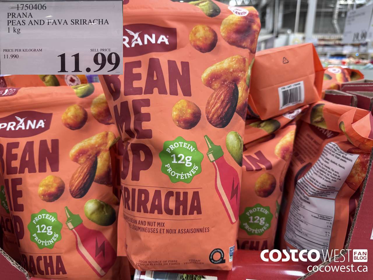1750406 PRANA PEAS AND FAVA SIRACHA 1KG $11.99