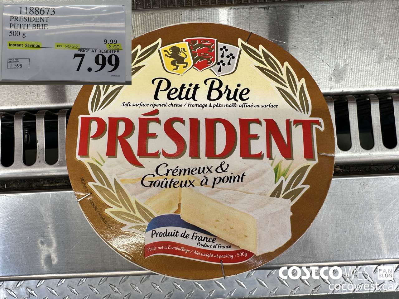 1188673 PRESIDENT PETIT BRIE 500 g ($2.00 INSTANT SAVINGS EXPIRES ON 2025-05-04) $7.99