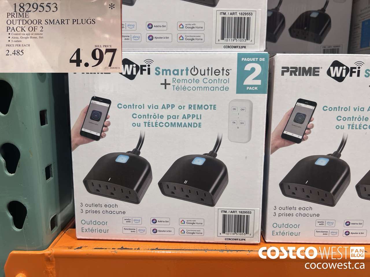 1829553 PRIME OUTDOOR SMART PLUGS PACK OF 2 $4.97